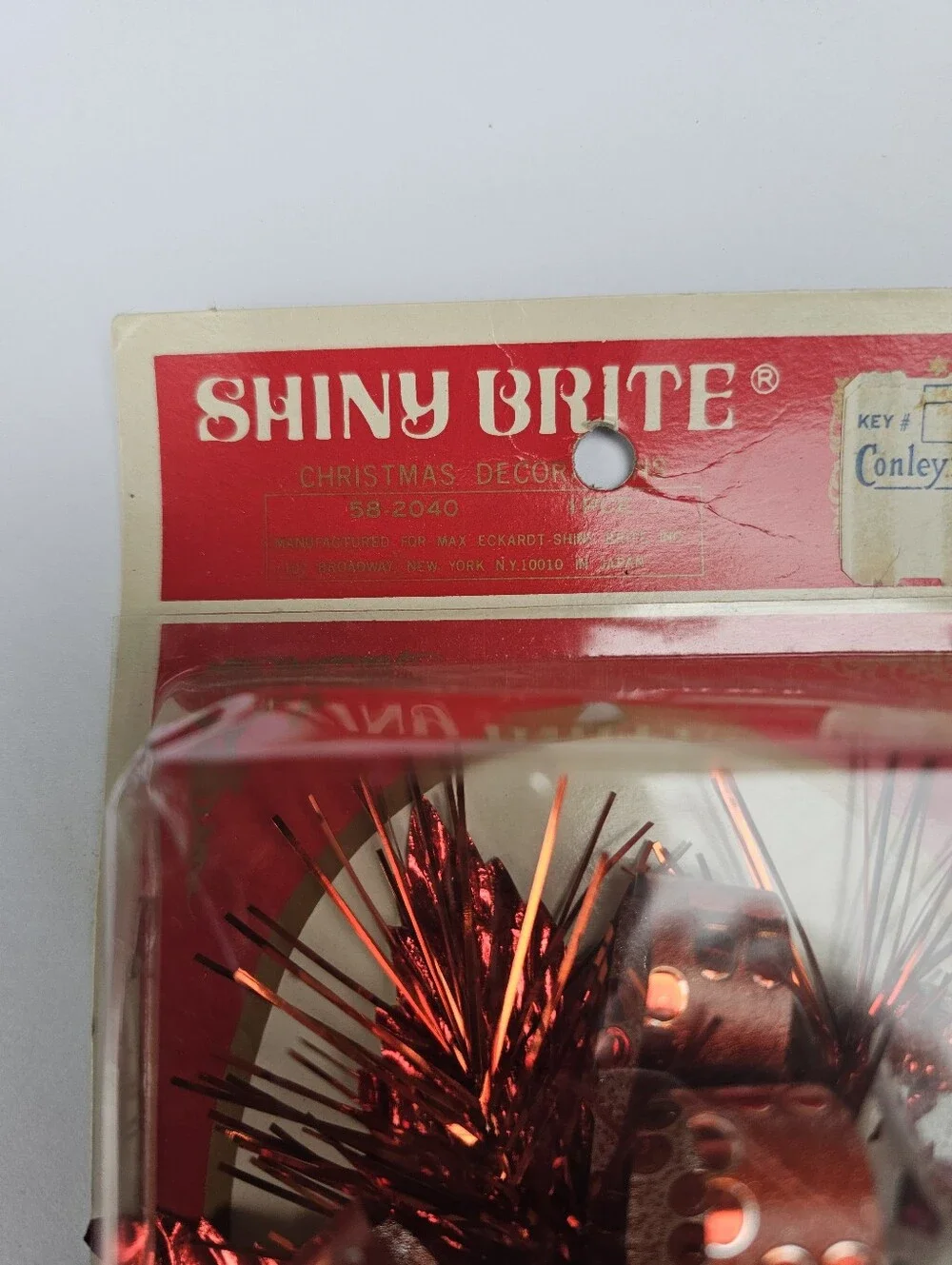 Vintage Christmas Corsage Boutonnière Ornament Decor 1950-1960s Japan NOS